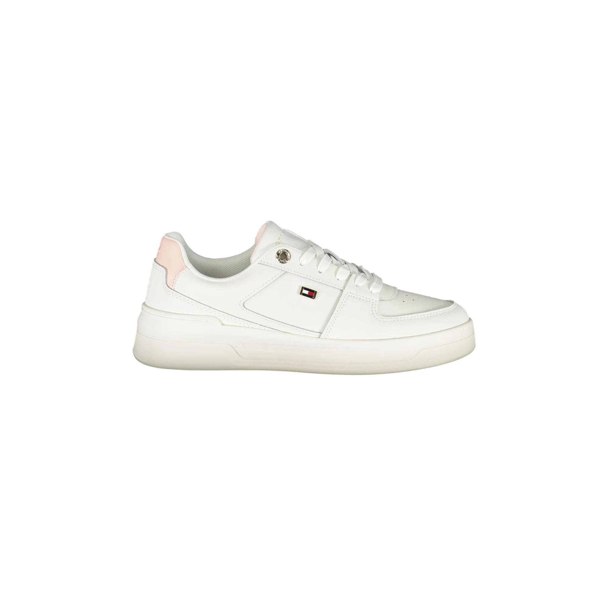 Tommy Hilfiger Sneakers Donna Bianche Lacci Pelle Logo Bianco - foto prodotto